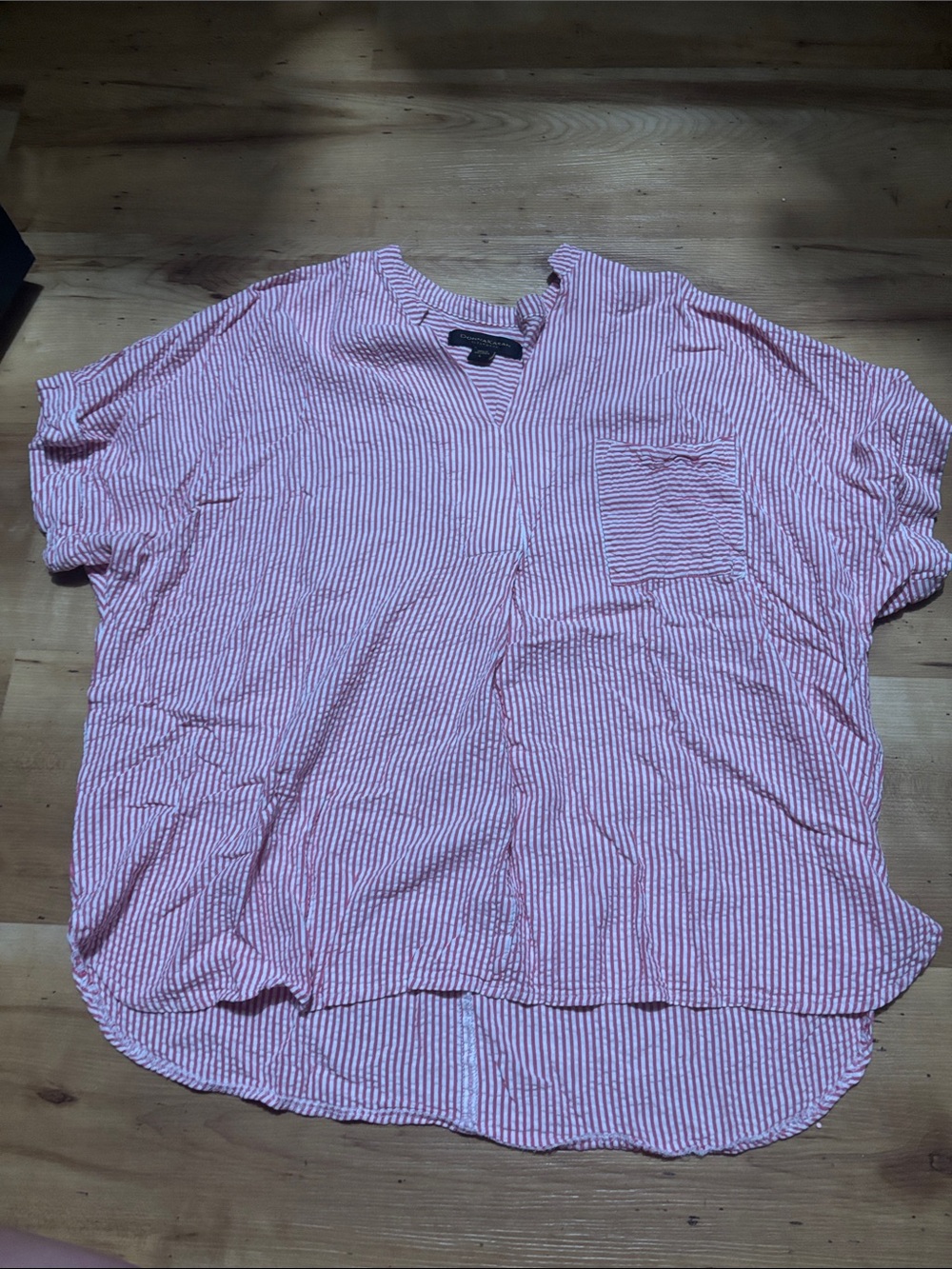 women’s pink & White Striped Short-Sleeve Shirt